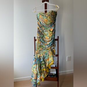 Vintage Multicolor High Low Dress